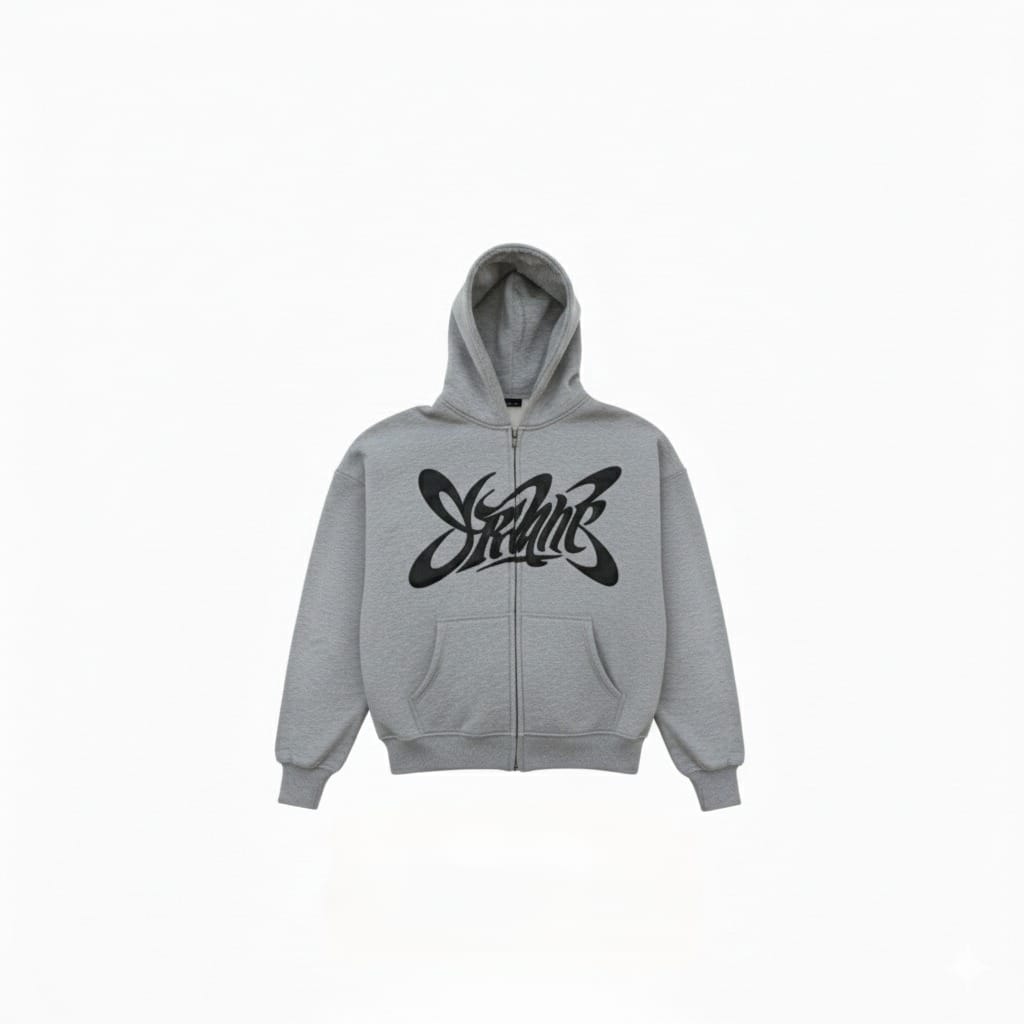 ORVANE LIGHT GREY ZIP-UP JACKET